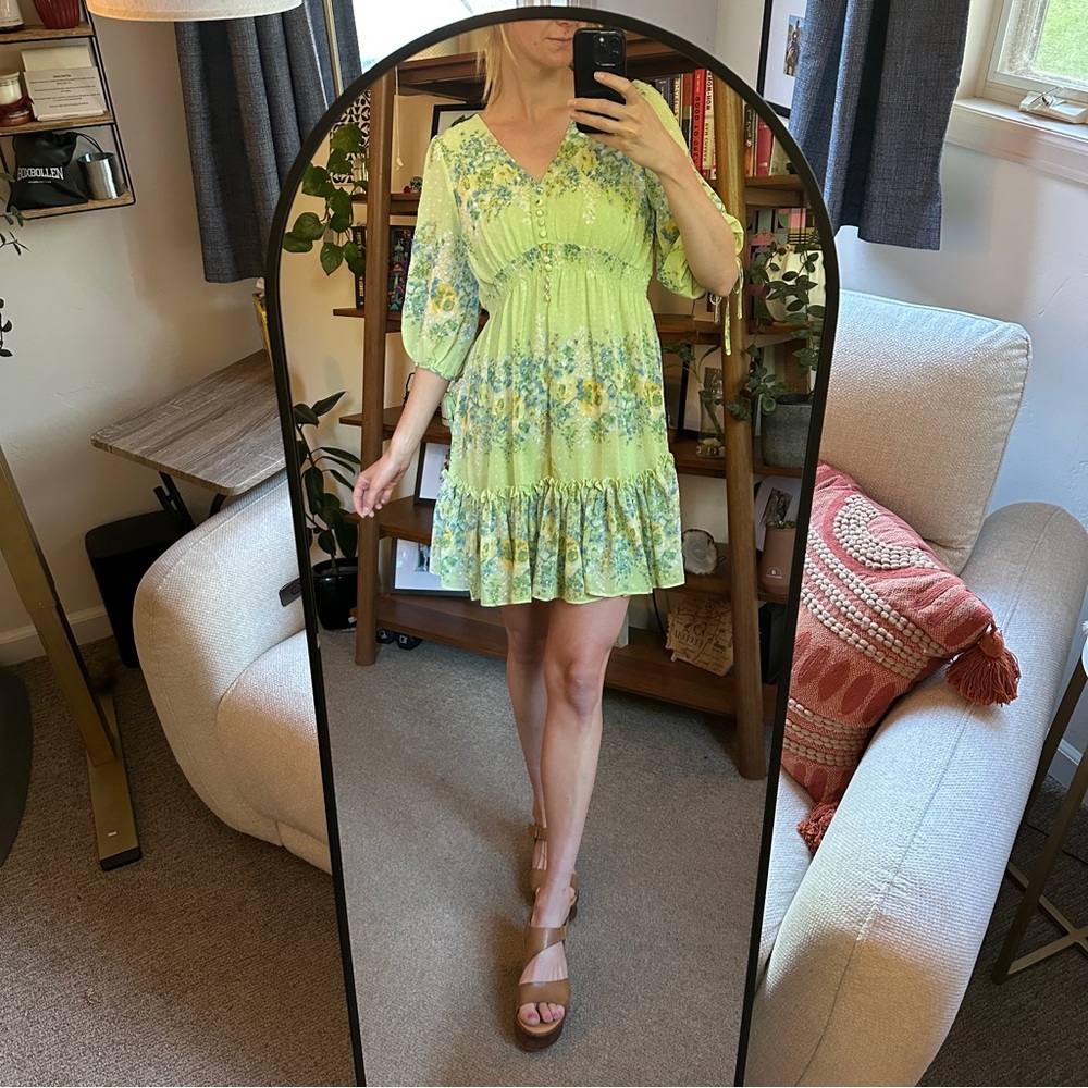 Taylor Green Flutter Sleeve Sundress